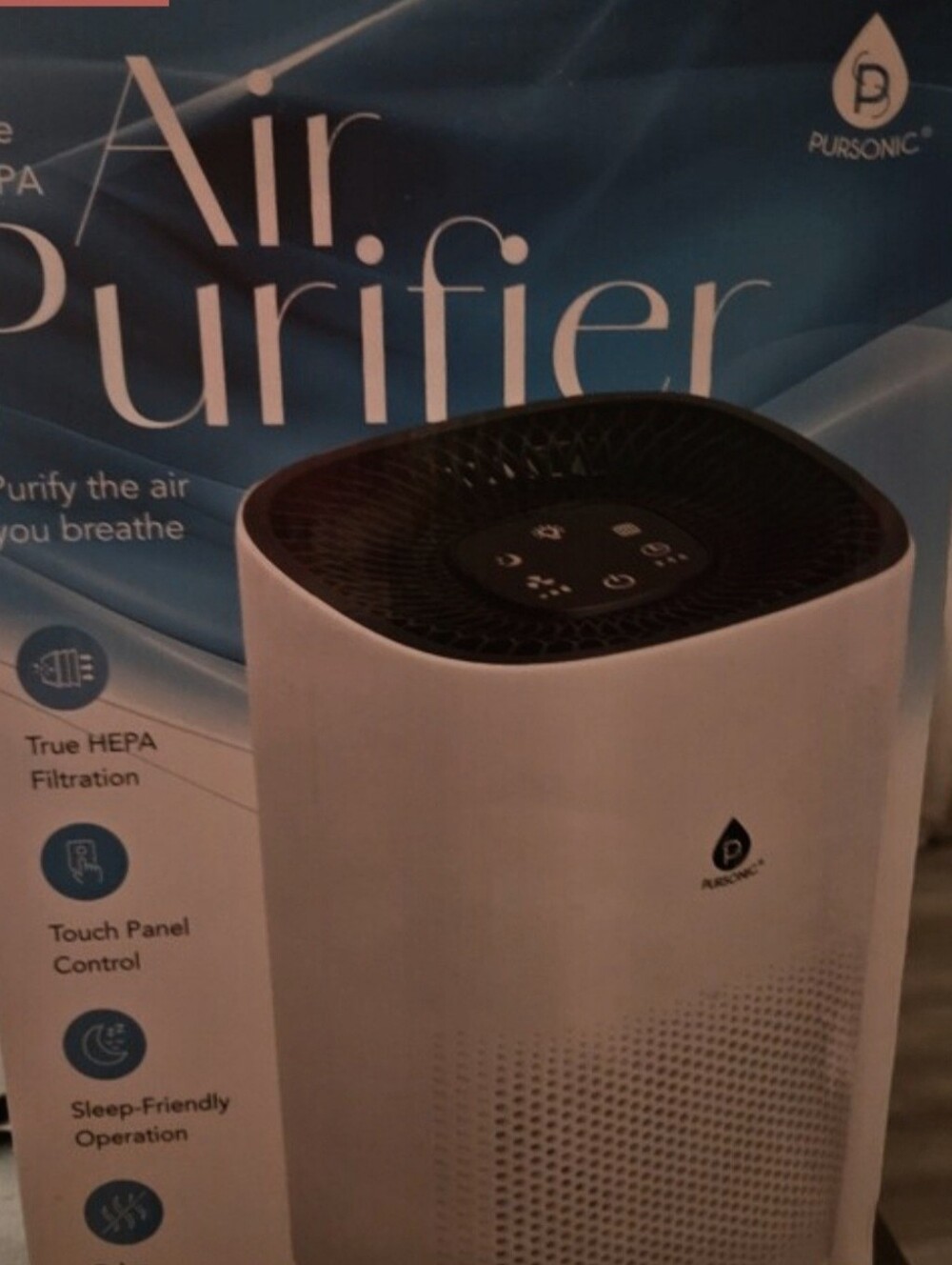 White Air Purifier with Touch Controls